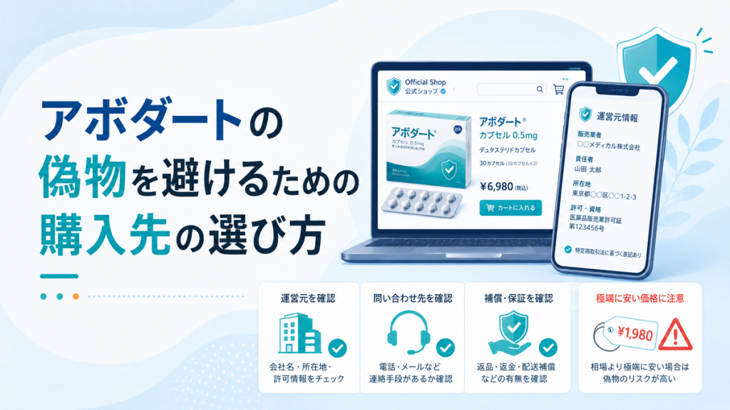 アボダートの偽物を避けるための購入先の選び方