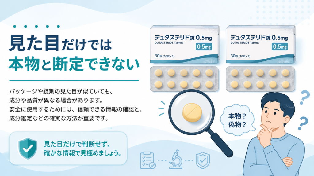 見た目だけでは本物と断定できない