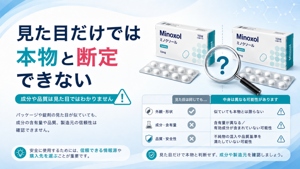 見た目だけでは本物と断定できない