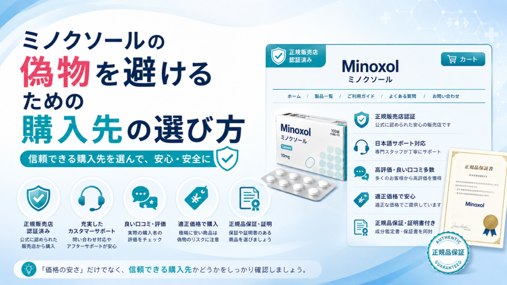 ミノクソールの偽物を避けるための購入先の選び方