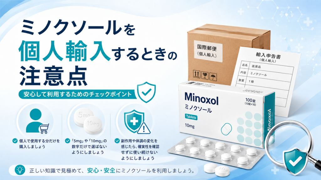 ミノクソールを個人輸入するときの注意点